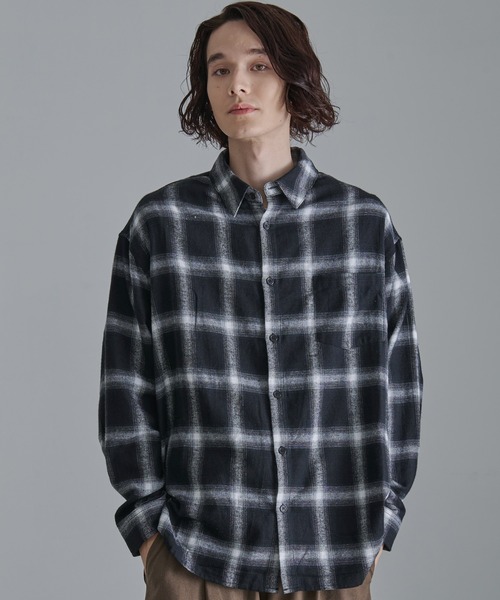 Revo.(レボ)の「【Revo.】オンブレチェックロングスリーブシャツ(シャツ/ブラウス・メンズ・ブルー/ブラウン/ホワイト・L/M)」の6枚目の写真