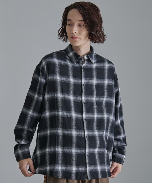 Revo.(レボ)の「【Revo.】オンブレチェックロングスリーブシャツ(シャツ/ブラウス・メンズ・ブルー/ブラウン/ホワイト・L/M)」の7枚目の写真