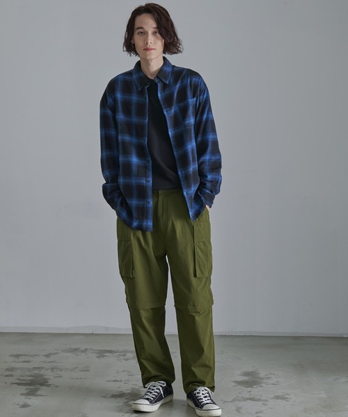 Revo.(レボ)の「【Revo.】オンブレチェックロングスリーブシャツ(シャツ/ブラウス・メンズ・ブルー/ブラウン/ホワイト・L/M)」の12枚目の写真