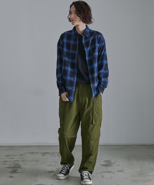 Revo.(レボ)の「【Revo.】オンブレチェックロングスリーブシャツ(シャツ/ブラウス・メンズ・ブルー/ブラウン/ホワイト・L/M)」の13枚目の写真