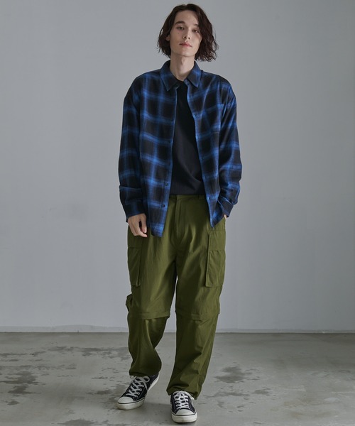 Revo.(レボ)の「【Revo.】オンブレチェックロングスリーブシャツ(シャツ/ブラウス・メンズ・ブルー/ブラウン/ホワイト・L/M)」の14枚目の写真