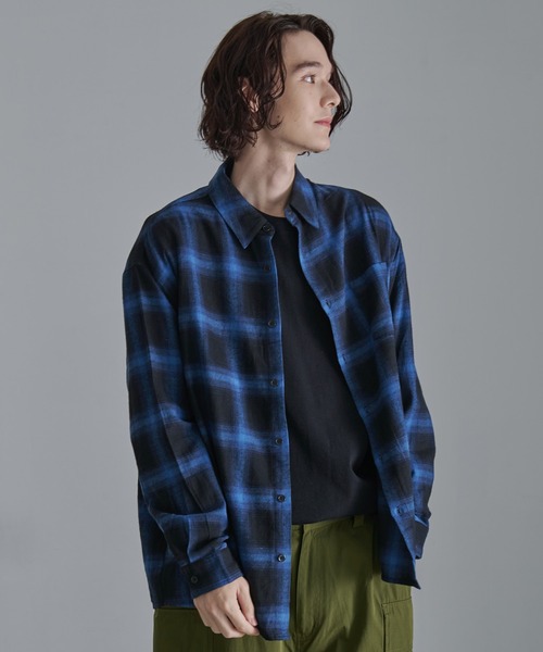 Revo. オンブレチェック ロングスリーブ シャツ（シャツ