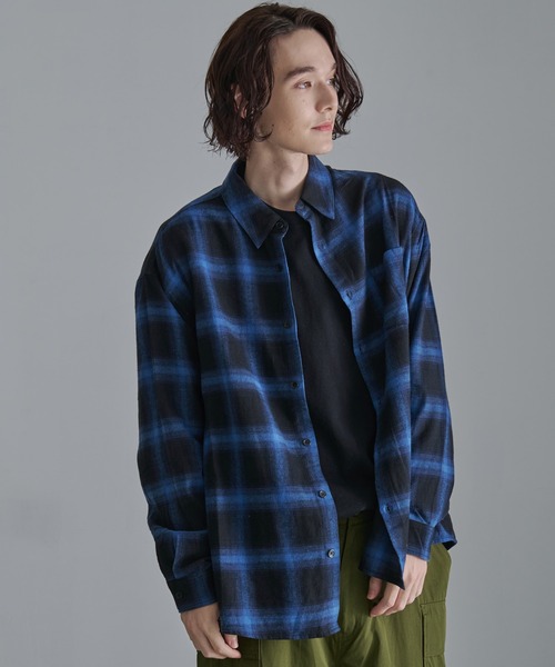 Revo.(レボ)の「【Revo.】オンブレチェックロングスリーブシャツ(シャツ/ブラウス・メンズ・ブルー/ブラウン/ホワイト・L/M)」の20枚目の写真