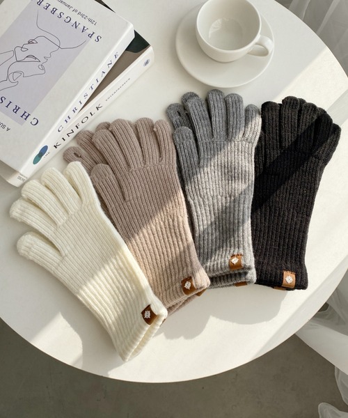 MYMOOD.（マイムード）の「【スマホ対応】リブニットホールタッチグローブ 手袋（手袋・レディース・アイボリー/ベージュ/グレー/ブラック・FREE）」の14枚目の写真