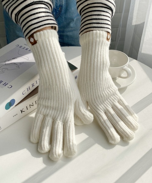 MYMOOD.（マイムード）の「【スマホ対応】リブニットホールタッチグローブ 手袋（手袋・レディース・アイボリー/ベージュ/グレー/ブラック・FREE）」の9枚目の写真