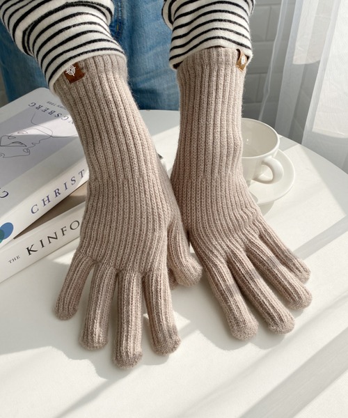 MYMOOD.（マイムード）の「【スマホ対応】リブニットホールタッチグローブ 手袋（手袋・レディース・アイボリー/ベージュ/グレー/ブラック・FREE）」の13枚目の写真