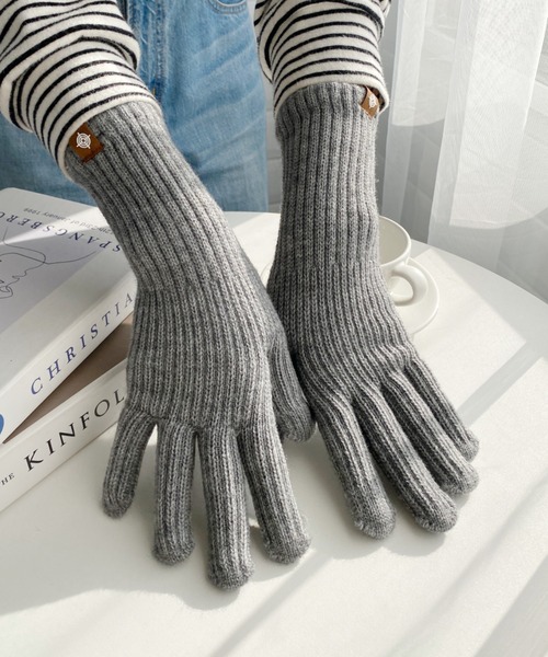MYMOOD.（マイムード）の「【スマホ対応】リブニットホールタッチグローブ 手袋（手袋・レディース・アイボリー/ベージュ/グレー/ブラック・FREE）」の12枚目の写真