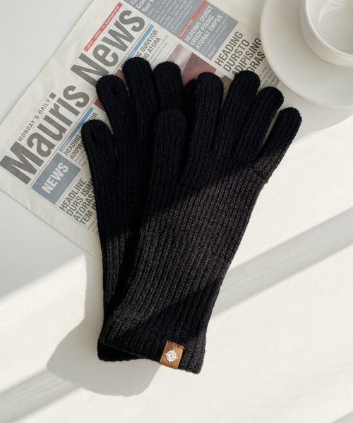 MYMOOD.（マイムード）の「【スマホ対応】リブニットホールタッチグローブ 手袋（手袋・レディース・アイボリー/ベージュ/グレー/ブラック・FREE）」の10枚目の写真