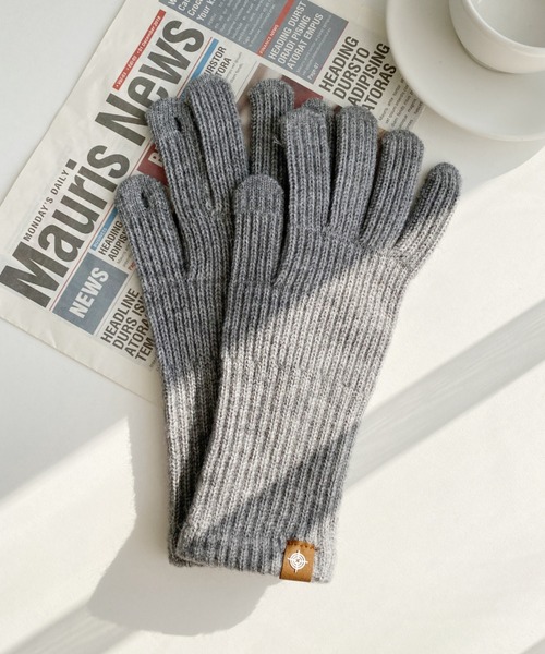 MYMOOD.（マイムード）の「【スマホ対応】リブニットホールタッチグローブ 手袋（手袋・レディース・アイボリー/ベージュ/グレー/ブラック・FREE）」の16枚目の写真