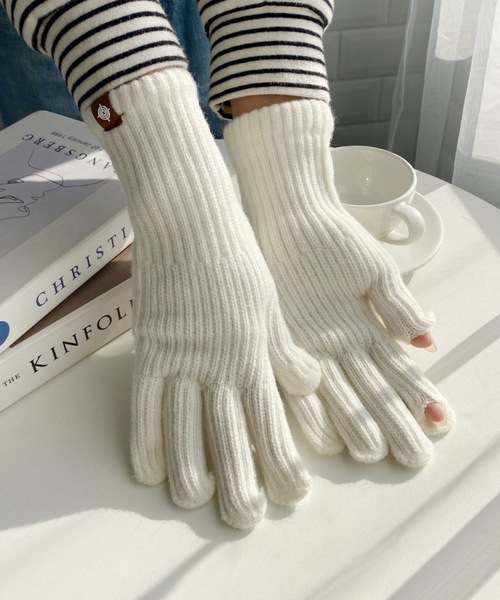 MYMOOD.（マイムード）の「【スマホ対応】リブニットホールタッチグローブ 手袋（手袋・レディース・アイボリー/ベージュ/グレー/ブラック・FREE）」の18枚目の写真