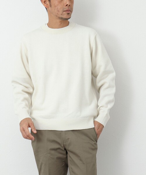 NOLLEY'S goodman(ノーリーズグッドマン)の「《ビジカジ対応》ラムウール プルオーバー クルーネックニット(ニット/セーター・メンズ・ネイビー/オフホワイト/グレイッシュブルー/ピンク系その他・M/L/S)」の5枚目の写真