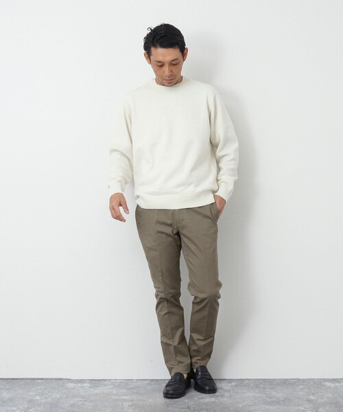 NOLLEY'S goodman(ノーリーズグッドマン)の「《ビジカジ対応》ラムウール プルオーバー クルーネックニット(ニット/セーター・メンズ・ネイビー/オフホワイト/グレイッシュブルー/ピンク系その他・M/L/S)」の2枚目の写真