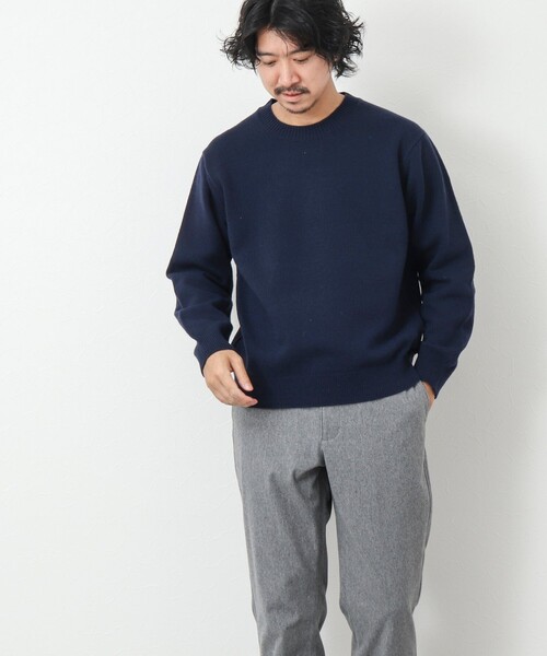 NOLLEY'S goodman(ノーリーズグッドマン)の「《ビジカジ対応》ラムウール プルオーバー クルーネックニット(ニット/セーター・メンズ・ネイビー/オフホワイト/グレイッシュブルー/ピンク系その他・M/L/S)」の19枚目の写真