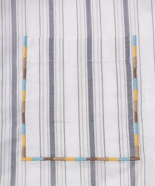 チチカカ（チチカカ）の「コットンクロップドポケ刺繍シャツ（シャツ/ブラウス・レディース・その他1/グリーン/ホワイト・FREE）」の21枚目の写真
