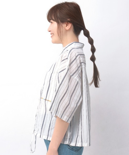 チチカカ（チチカカ）の「コットンクロップドポケ刺繍シャツ（シャツ/ブラウス・レディース・その他1/グリーン/ホワイト・FREE）」の13枚目の写真