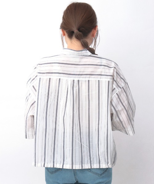 チチカカ（チチカカ）の「コットンクロップドポケ刺繍シャツ（シャツ/ブラウス・レディース・その他1/グリーン/ホワイト・FREE）」の14枚目の写真