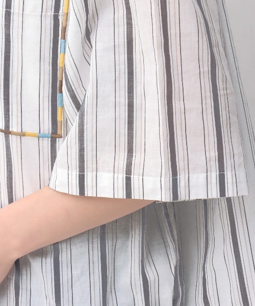 チチカカ（チチカカ）の「コットンクロップドポケ刺繍シャツ（シャツ/ブラウス・レディース・その他1/グリーン/ホワイト・FREE）」の17枚目の写真