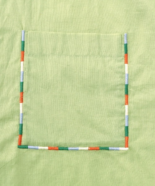 チチカカ（チチカカ）の「コットンクロップドポケ刺繍シャツ（シャツ/ブラウス・レディース・その他1/グリーン/ホワイト・FREE）」の20枚目の写真