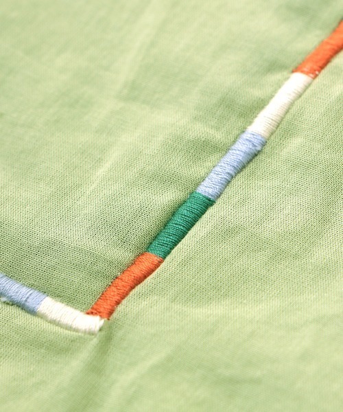 チチカカ（チチカカ）の「コットンクロップドポケ刺繍シャツ（シャツ/ブラウス・レディース・その他1/グリーン/ホワイト・FREE）」の22枚目の写真