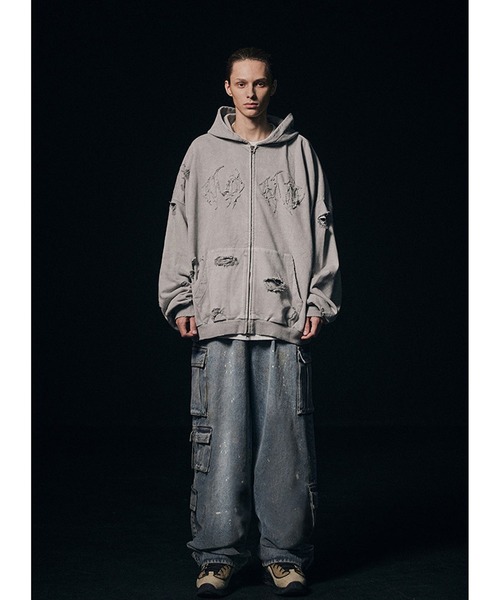 NOT4NERD（ノットフォーナード）の「【UNISEX】NOT4NERD／ワイルドフードジップ  2109384（パーカー・レディース・チャコール/グレー・MEDIUM/LARGE）」の12枚目の写真