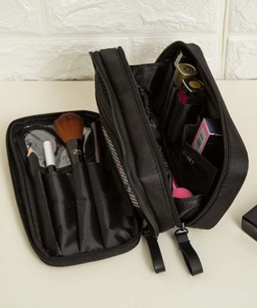 Miniministore（ミニミニストア）の「コスメポーチ レディース 化粧ポーチ（ポーチ・レディース・ブラック/フューシャピンク・FREE）」の2枚目の写真
