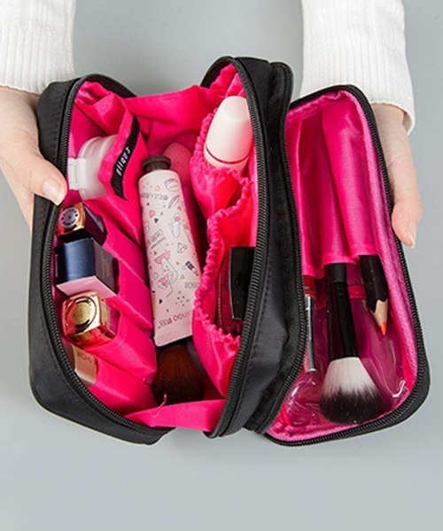 Miniministore（ミニミニストア）の「コスメポーチ レディース 化粧ポーチ（ポーチ・レディース・ブラック/フューシャピンク・FREE）」の6枚目の写真