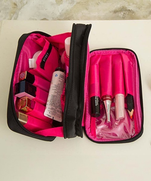 Miniministore（ミニミニストア）の「コスメポーチ レディース 化粧ポーチ（ポーチ・レディース・ブラック/フューシャピンク・FREE）」の11枚目の写真