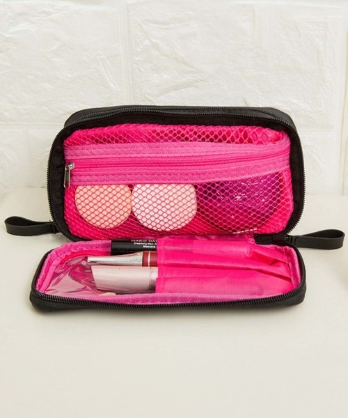 Miniministore（ミニミニストア）の「コスメポーチ レディース 化粧ポーチ（ポーチ・レディース・ブラック/フューシャピンク・FREE）」の5枚目の写真