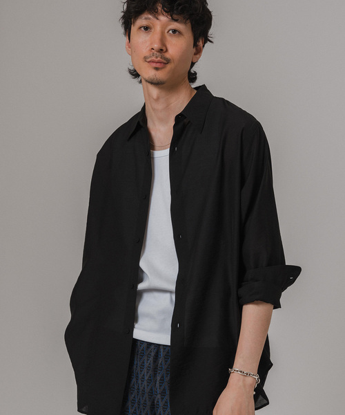EDIFICE エアークロスフレンチレギュラーカラーシアーシャツ長袖Sサイズ EDIFICE（エディフィス）の「エアークロス フレンチレギュラー
