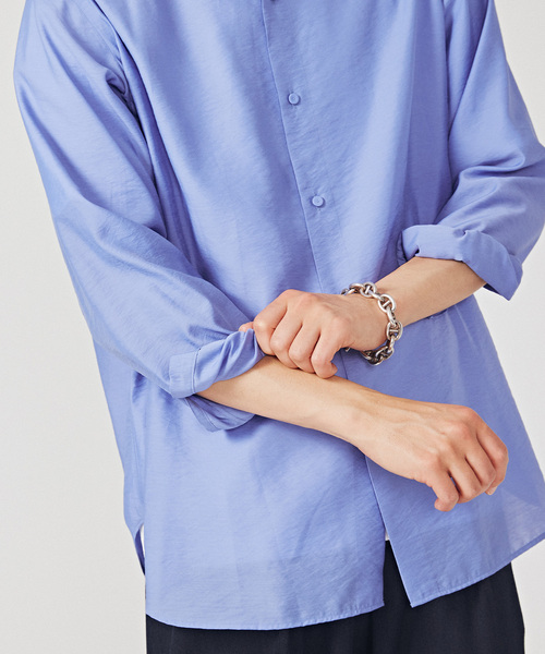 EDIFICE（エディフィス）の「エアークロス フレンチレギュラーカラー シアーシャツ（シャツ/ブラウス・メンズ・ブラック/サックスブルー/グリーン/ピンク/ベージュ/イエロー・SMALL/MEDIUM/LARGE）」の10枚目の写真