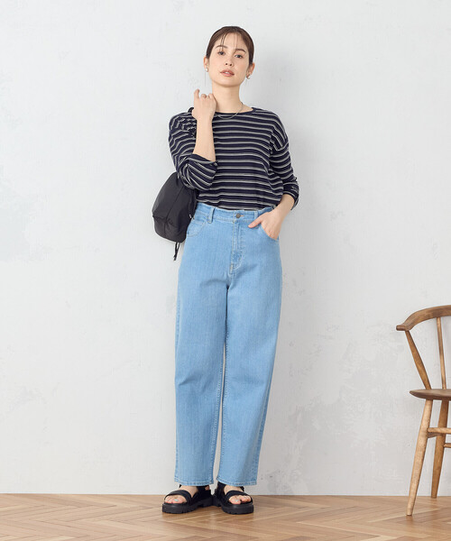 COMME CA ISM(コムサイズム)の「マルチボーダー ロングTシャツ(Tシャツ/カットソー・レディース・ホワイト×ネイビー/ネイビー×ホワイト・MEDIUM/LARGE)」の7枚目の写真