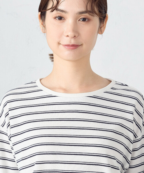 COMME CA ISM(コムサイズム)の「マルチボーダー ロングTシャツ(Tシャツ/カットソー・レディース・ホワイト×ネイビー/ネイビー×ホワイト・MEDIUM/LARGE)」の14枚目の写真