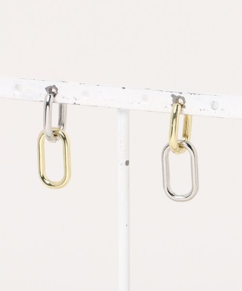 styiro(スタイロ)の「2way 2連フープメタルピアス / ニッケルフリー(ピアス(両耳用)・レディース・シルバー/ゴールド/シルバー×ゴールド・FREE)」の14枚目の写真