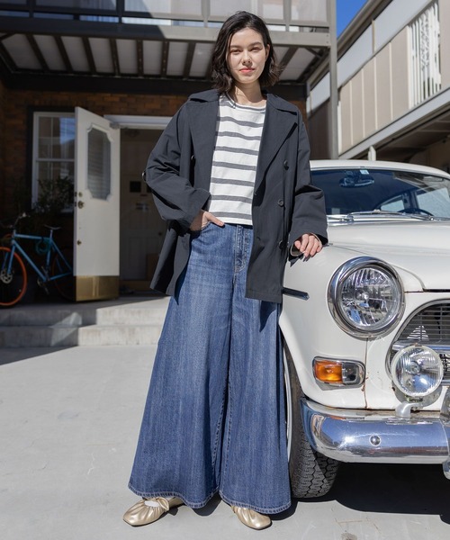 niko and...(ニコアンド)の「ハーフトレンチフレアコート(トレンチコート・レディース・アイボリー/ベージュ/ネイビー・MEDIUM/LARGE)」の12枚目の写真