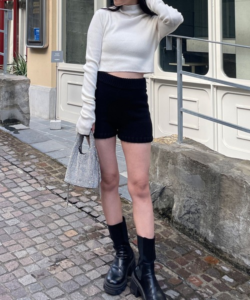 RiLi（リリ）の「クロップドハイネックリブニット【RL】（ニット/セーター・レディース・アイボリー/グレー・FREE）」の13枚目の写真