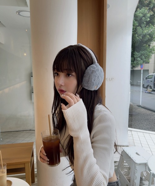 RiLi（リリ）の「クロップドハイネックリブニット【RL】（ニット/セーター・レディース・アイボリー/グレー・FREE）」の5枚目の写真