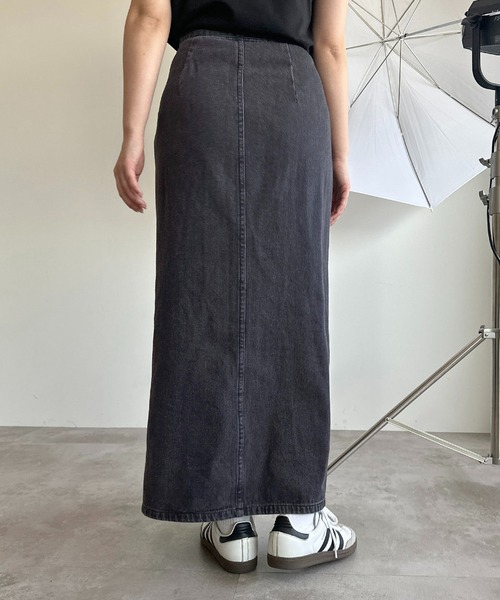 セール】【apres jour mignon SOIE】ジップオープンロングデニム