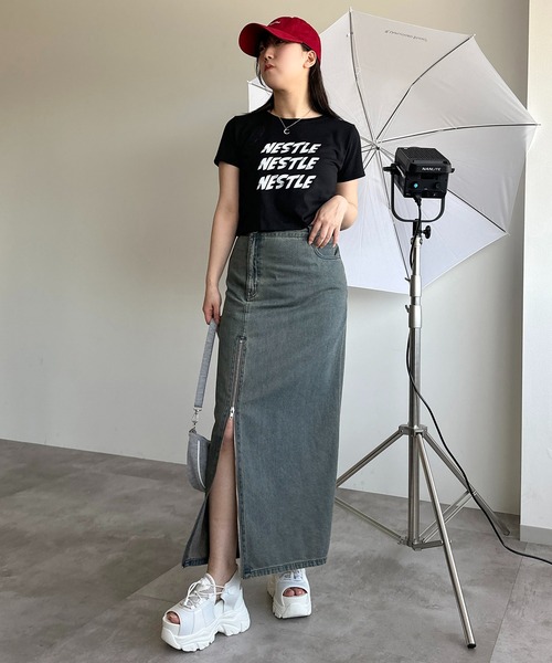 apres jour mignon（アプレジュールミニョン）の「【apres jour mignon SOIE】ジップオープンロングデニムスカート【ZOZOTOWN限定アイテム】（デニムスカート・レディース・インディゴブルー/ブラック系その他/ライトブルー・SMALL/MEDIUM/X-LARGE）」の20枚目の写真