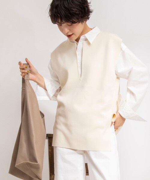 Rie Miller（リエミラー）の「《手洗い可能》スキッパーニットジレ 