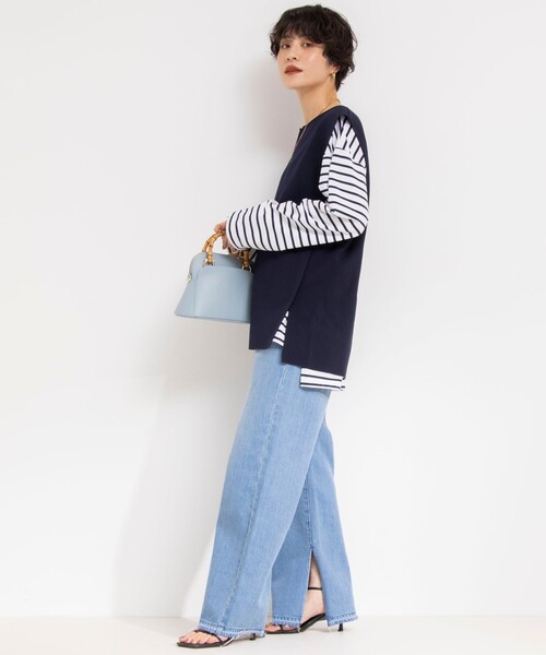 Rie Miller（リエミラー）の「《手洗い可能》スキッパーニットジレ（ベスト・レディース・ネイビー/ブラック/アイボリー・38）」の4枚目の写真