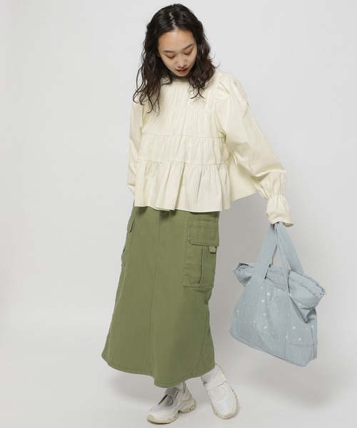 niko and...（ニコアンド）の「バックサテンミリタリースカート（スカート・レディース・カーキ/アイボリー/チャコール・MEDIUM/LARGE）」の7枚目の写真