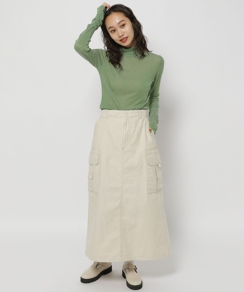 niko and...（ニコアンド）の「バックサテンミリタリースカート（スカート・レディース・カーキ/アイボリー/チャコール・MEDIUM/LARGE）」の8枚目の写真