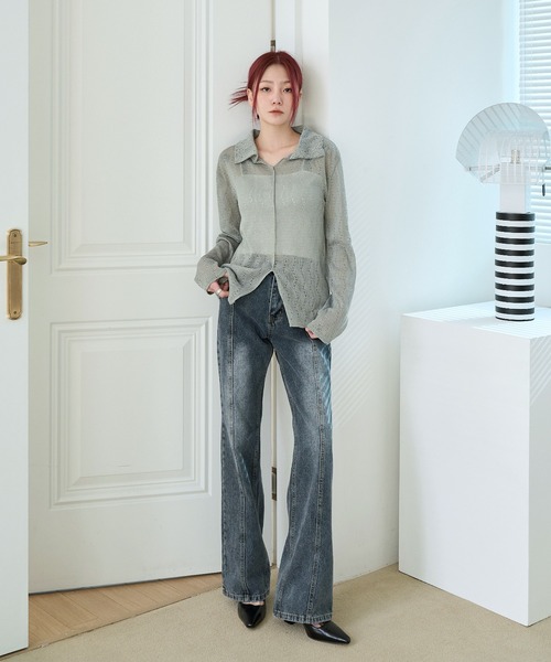 【優美なシルエット♪】エルメス★ブーツカットパンツ スーツパンツ ブーツカット スラックスパンツ レディース 美脚