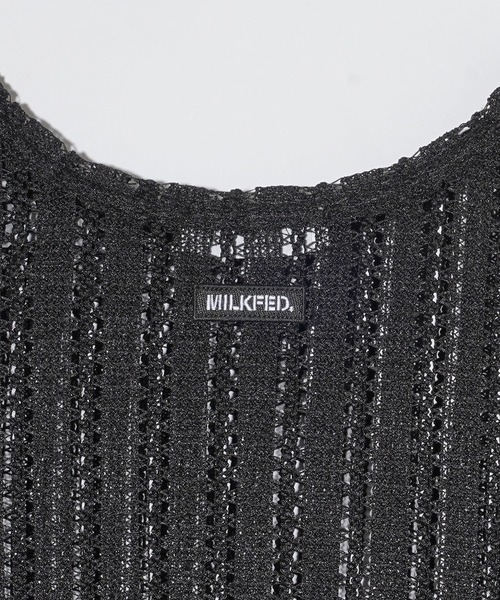 MILKFED.(ミルクフェド)の「SIDE RIBBON MESH TOP(Tシャツ/カットソー・レディース・オフホワイト/ブラック/ベージュ・ONE SIZE)」の8枚目の写真