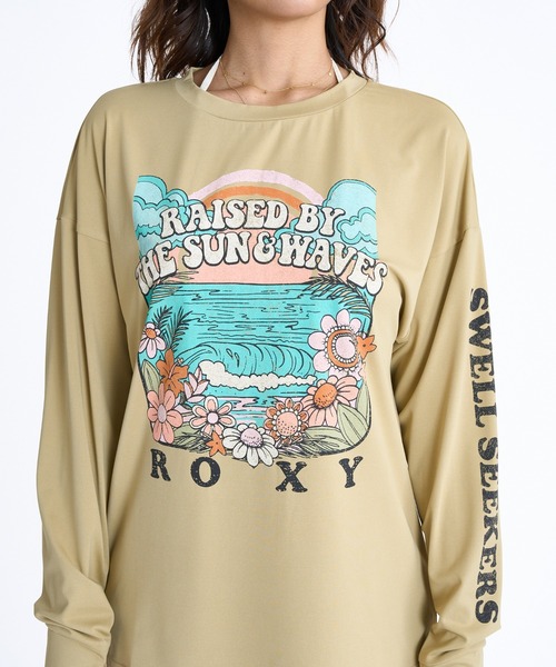 ROXY（ロキシー）の「RINK THE WAVE RASH/ロキシー長袖ラッシュガード(水着)（ラッシュガード・レディース・ホワイト/グリーン/パープル/ベージュ/ブラック・SMALL/MEDIUM/LARGE）」の13枚目の写真