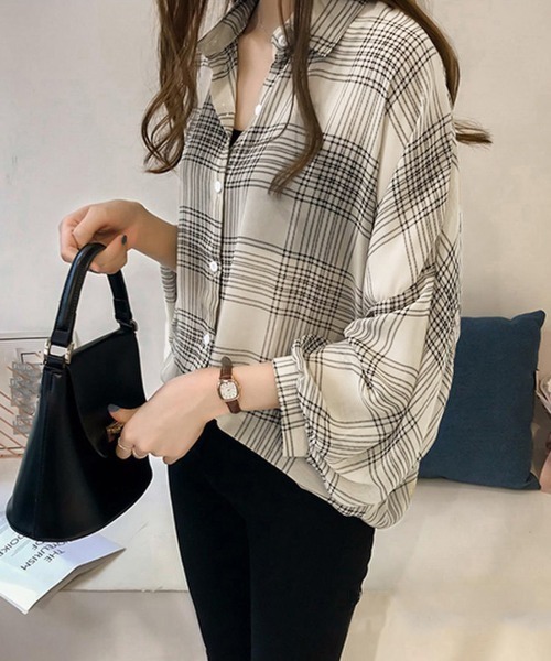 Miniministore(ミニミニストア)の「シャツブラウス 薄手 カーディガン 韓国(シャツ/ブラウス・レディース・ブラック/ベージュ・FREE)」の9枚目の写真
