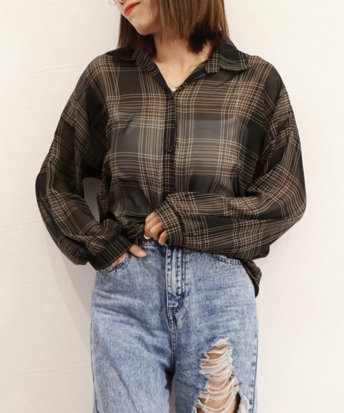 Miniministore(ミニミニストア)の「シャツブラウス 薄手 カーディガン 韓国(シャツ/ブラウス・レディース・ブラック/ベージュ・FREE)」の17枚目の写真