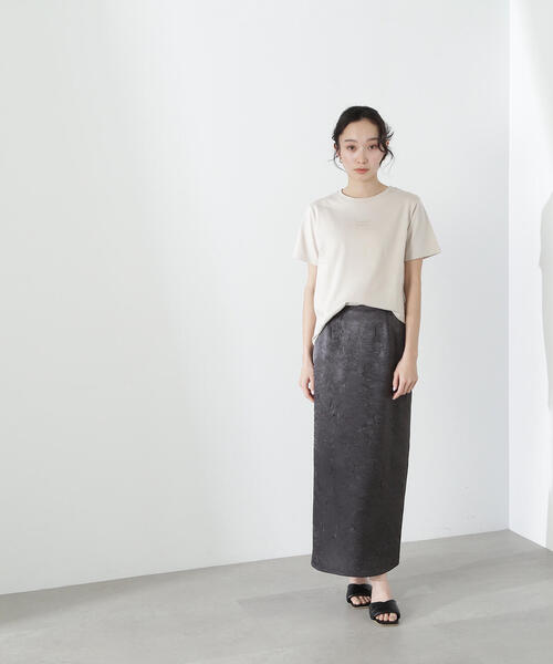 NATURAL BEAUTY BASIC(ナチュラルビューティーベーシック)の「◇リンクルサテンナロースカート(スカート・レディース・ライトグリーン/チャコールグレー・SMALL/MEDIUM)」の19枚目の写真