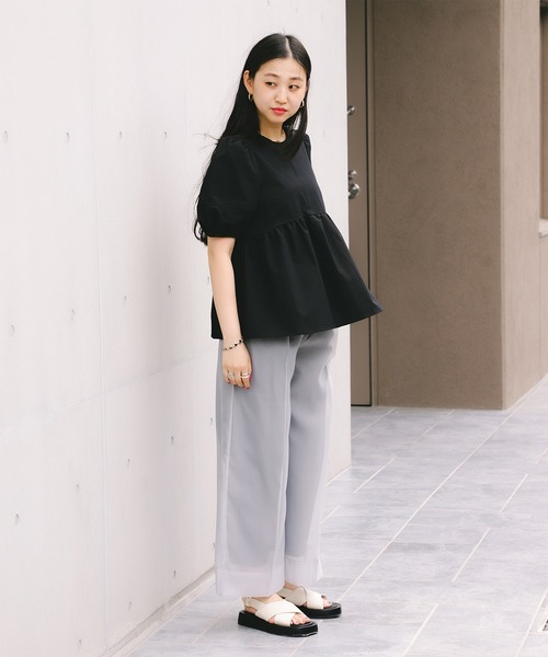 Ray BEAMS / ランタンスリーブ ギャザー ブラウス[洗える]（シャツ