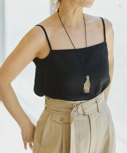 えみじろ　IENA LA BOUCLE リネンブロードバイヤスキャミソール IENA LA BOUCLE リネンブロードバイヤスキャミソール